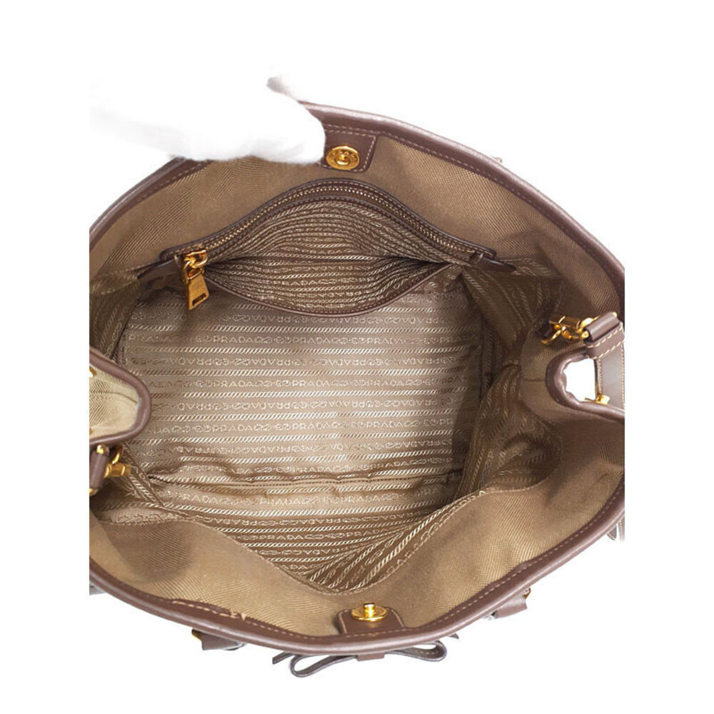 Prada Logo Jacquard 2Way Handbag brown canvas - Picture 3 of 9